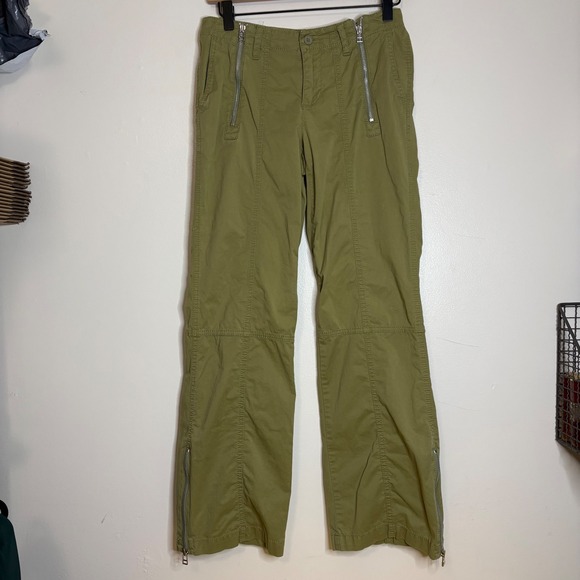 GAP Pants - GAP‎ Women Olive Green Cargo Pants Zip Details Stretch XS